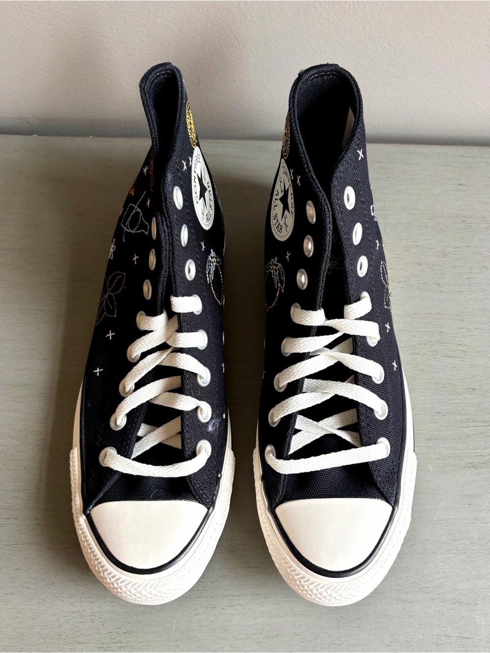 Converse Chuck Taylor All Star Black Embroidered High Top Lace-Up Women 8.5 NEW - Picture 9 of 16